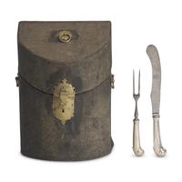 A George III Brass Mounted and Leather Bound Cutlery Case