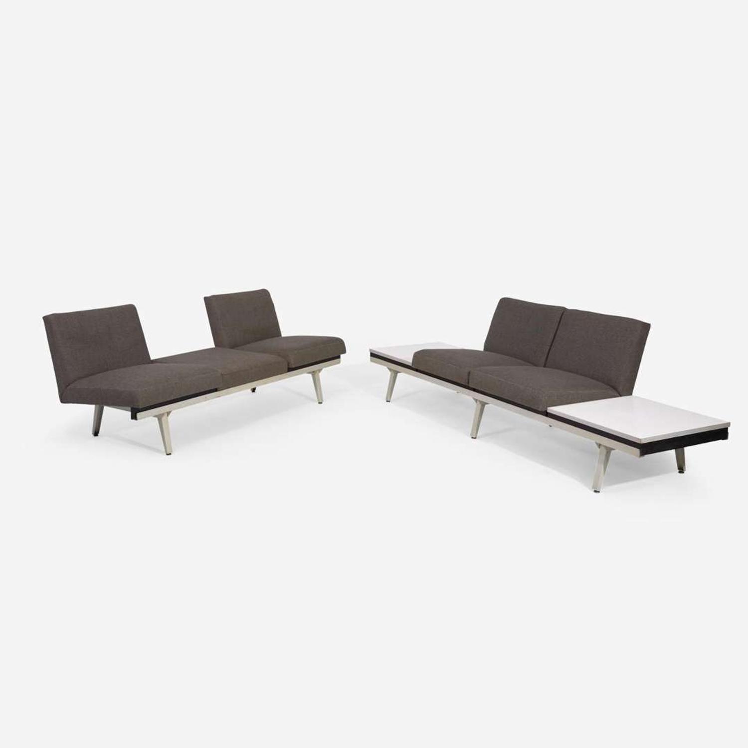 George Nelson (American, 1908-1986) Two "Steel Frame Seating System" Sofas, Herman Miller, USA, circa 1955