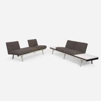 George Nelson (American, 1908-1986) Two "Steel Frame Seating System" Sofas, Herman Miller, USA, circa 1955