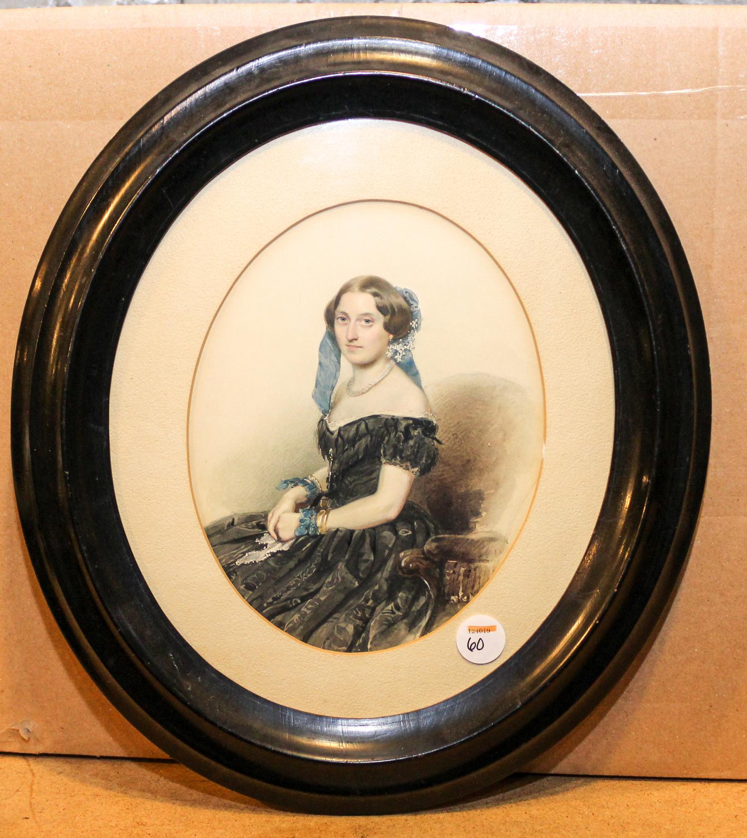 Franz Pitner, (Austrian, 1826-1892), Portrait of Baroness von Doree, Lady-in-Waiting to Empress Carolina Augusta of Austria