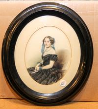 Franz Pitner, (Austrian, 1826-1892), Portrait of Baroness von Doree, Lady-in-Waiting to Empress Carolina Augusta of Austria