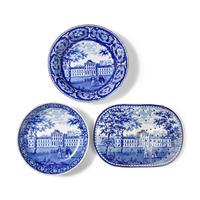 A Group of Staffordshire Historical Blue Pennsylvania Hospital. Philadelphia Transferware , J. & W. Ridgway, Hanley, 1814-1830