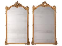 A Pair of Rococo Style Giltwood Mirrors