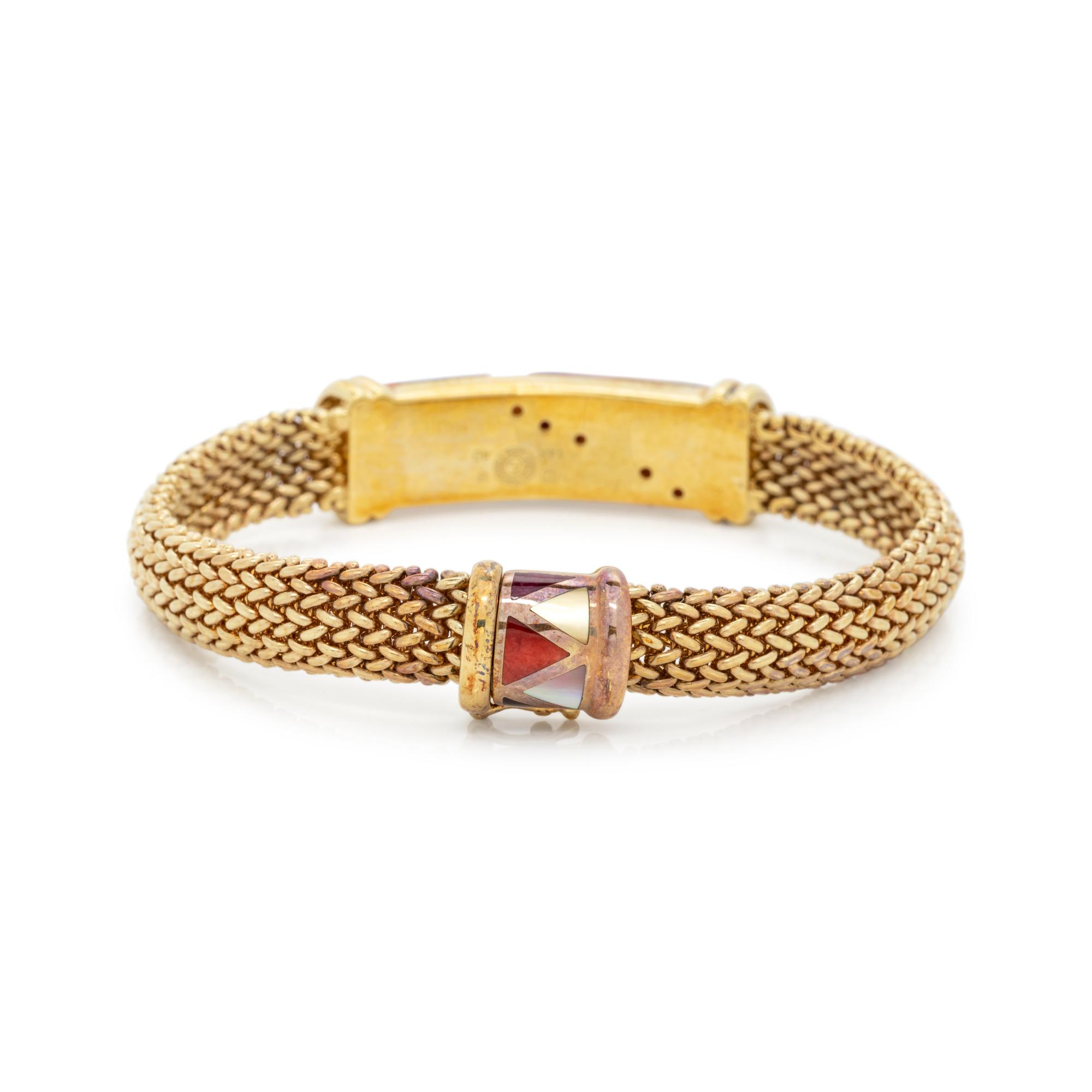 ASCH GROSSBARDT, YELLOW GOLD, MULTIGEM INLAY AND DIAMOND BRACELET