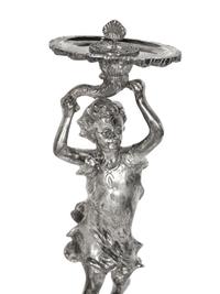 A Pair of Silvered Metal Figures