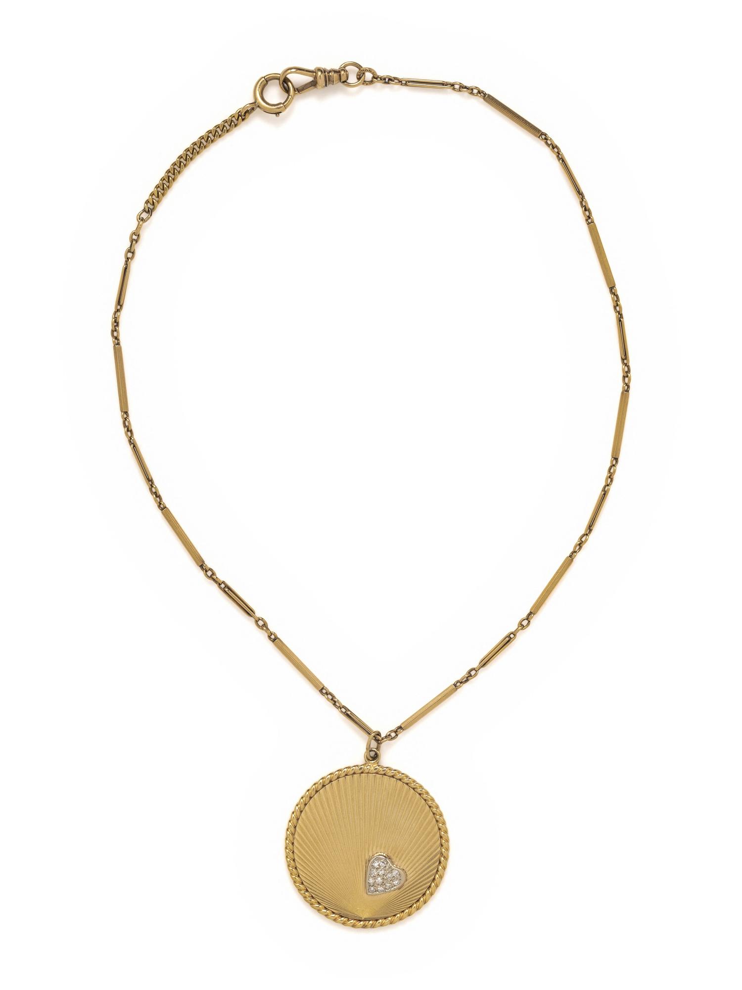YELLOW GOLD FOB CHAIN AND CHARM