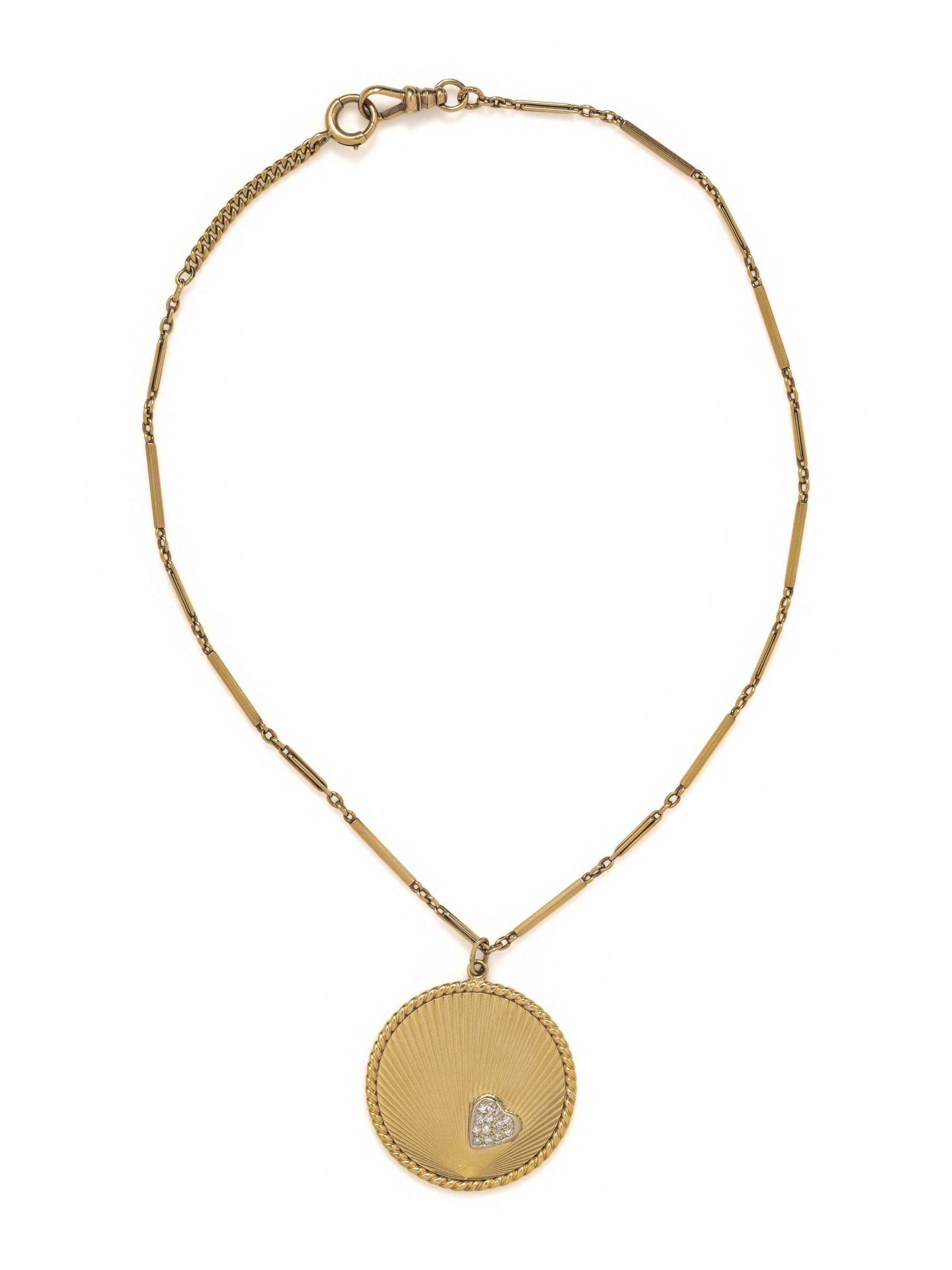 YELLOW GOLD FOB CHAIN AND CHARM
