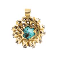 TURQUOISE AND DIAMOND PENDANT