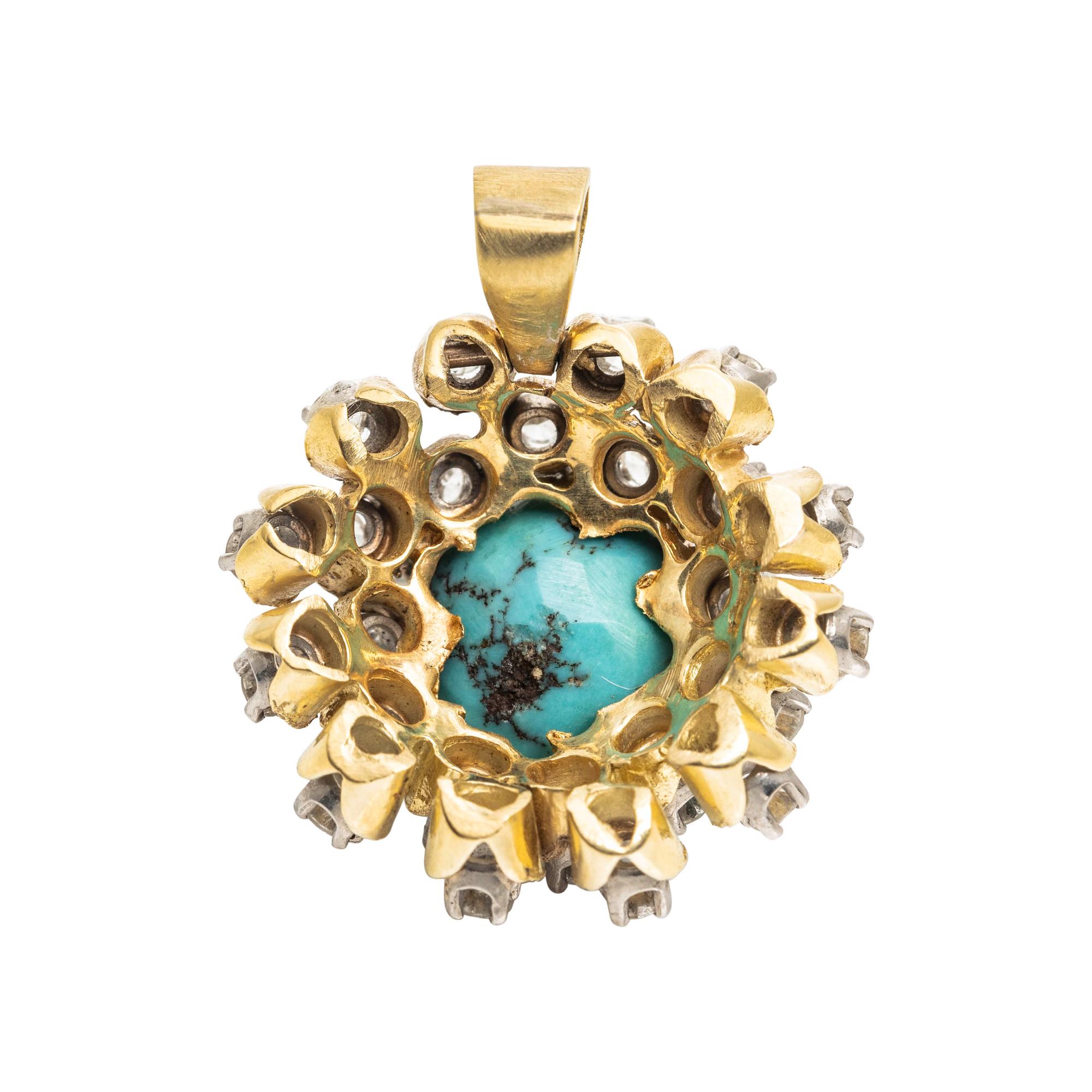 TURQUOISE AND DIAMOND PENDANT