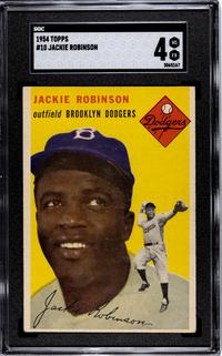 A 1954 Topps Jackie Robinson Baseball Card No. 10 (SGC 4 VG-EX)