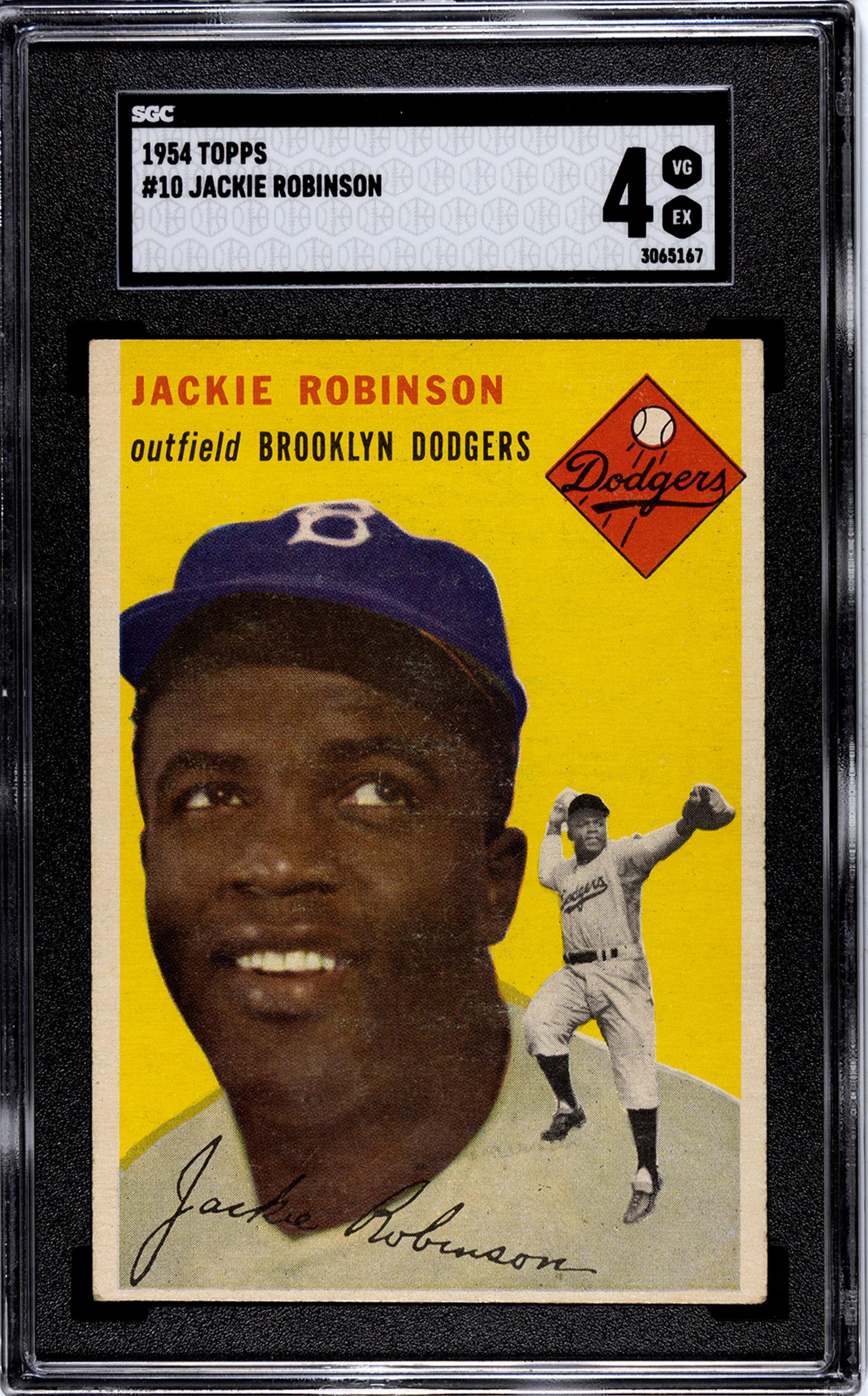 A 1954 Topps Jackie Robinson Baseball Card No. 10 (SGC 4 VG-EX)