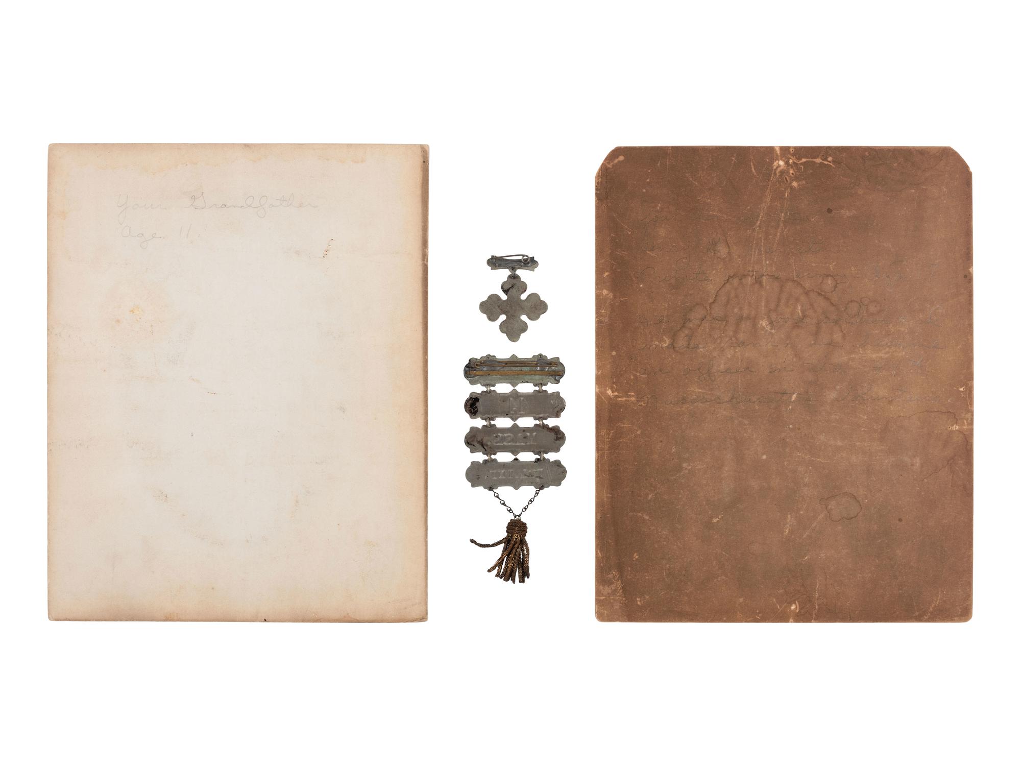 [CIVIL WAR]. Group incl. corps and ladder badges, 44th Massachusetts Infantry Regiment.