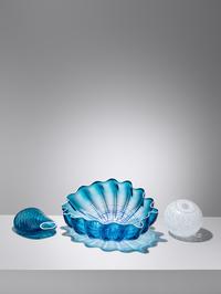 Blue Crystal Seaform Three-Piece Set, 2009 Portland Press, USA