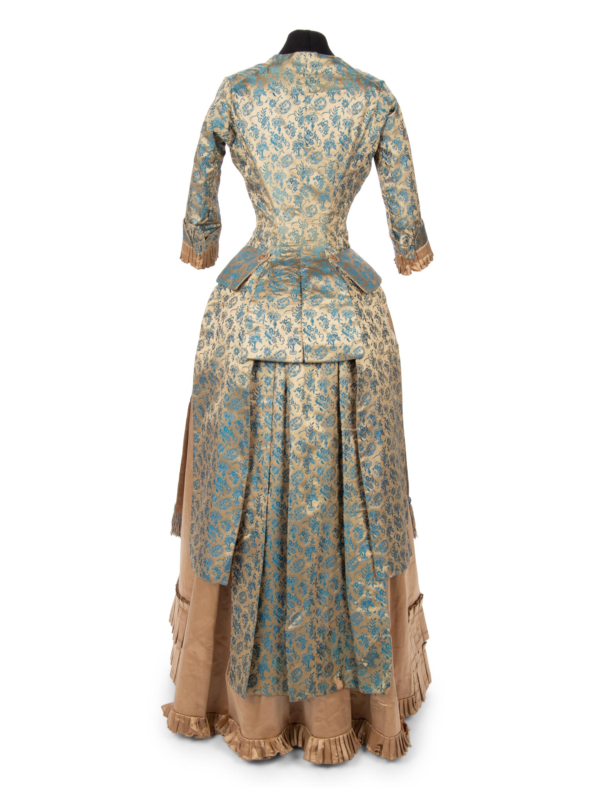 Silk Two-Piece Bustle Dress, 1880s