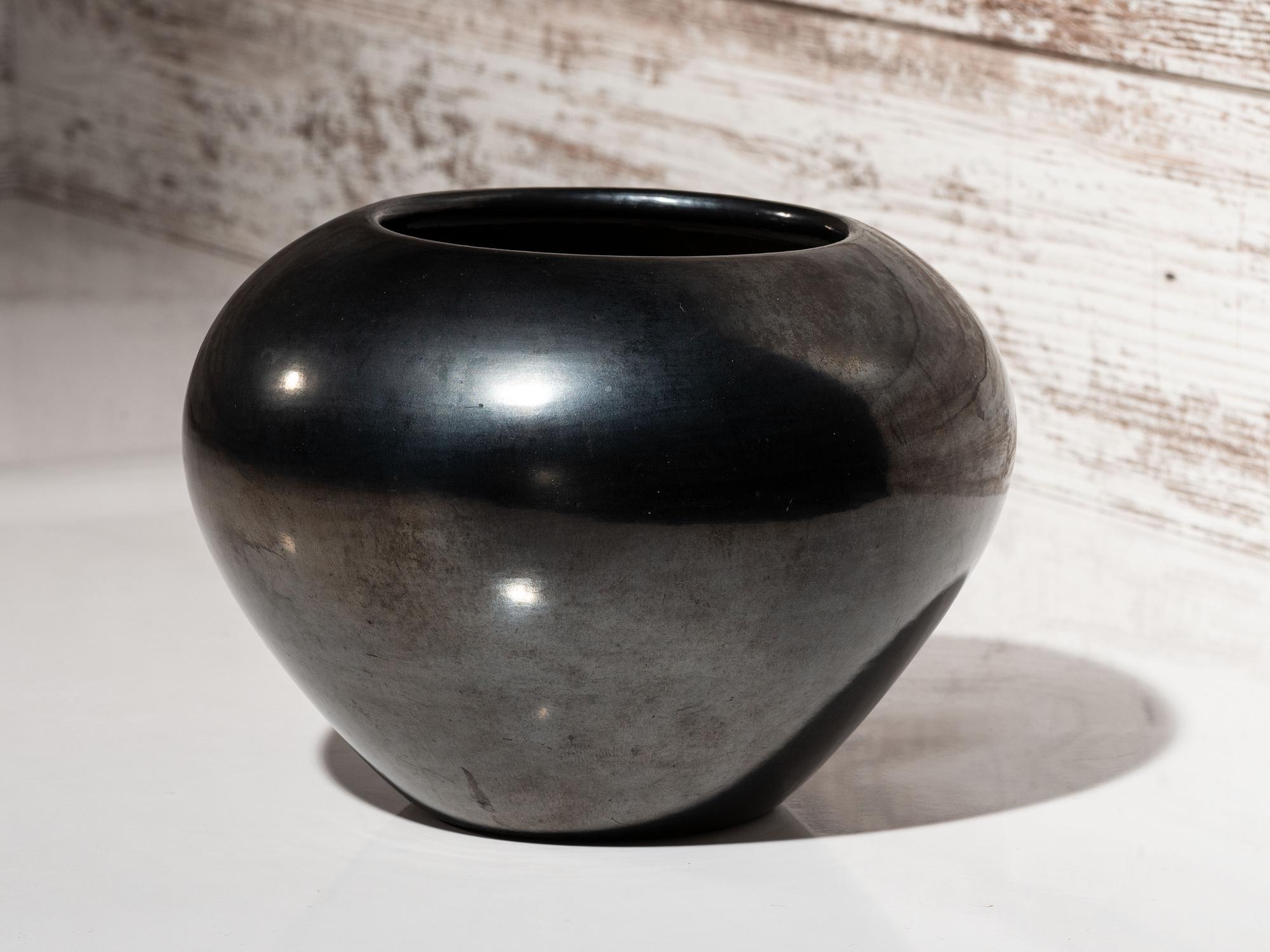 Blackware Pottery Jar, with Gunmetal Finish 1956-1965