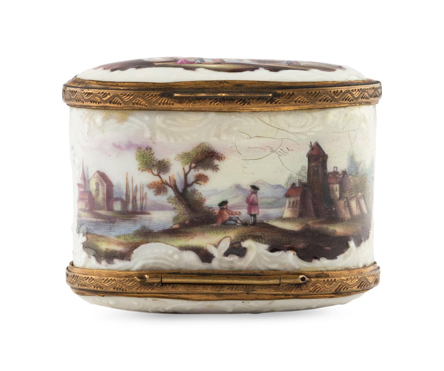 A Continental Porcelain Double Snuff Box