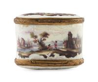 A Continental Porcelain Double Snuff Box
