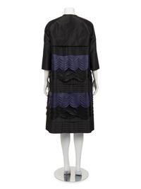 Christian Dior Haute Couture Two-Piece Ensemble: Cap Sleeve Shift Dress and Scalloped Banded Taffeta Coat, Spring/Summer 2012