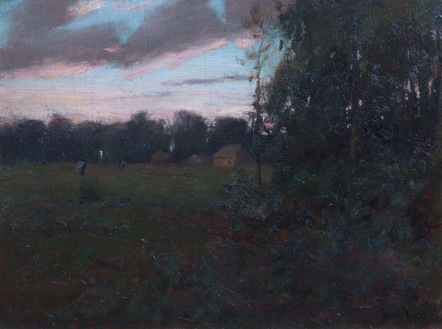 Gustav Wolff, (German/American, 1863-1935), Figures in Landscape at Sunset