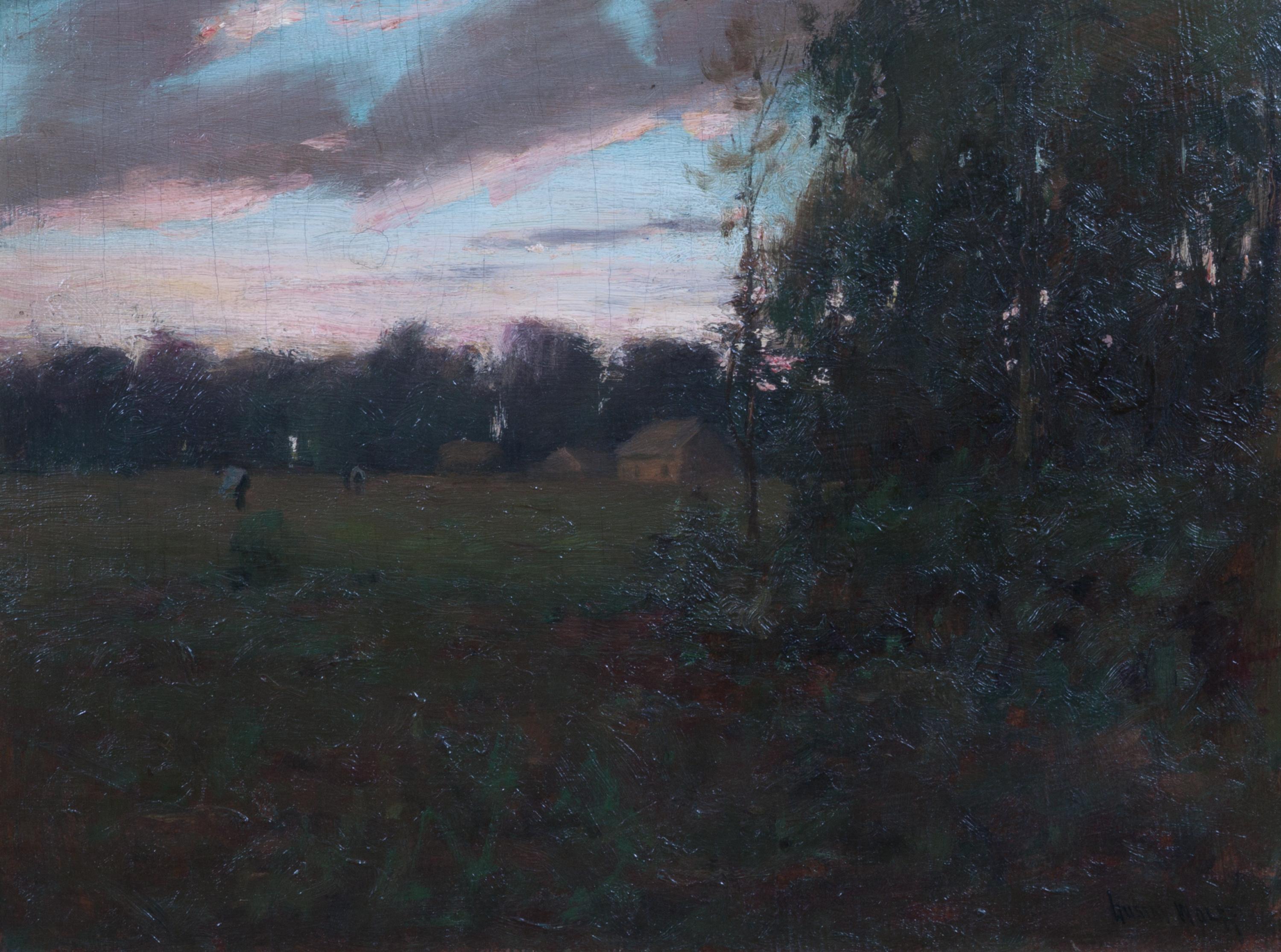 Gustav Wolff, (German/American, 1863-1935), Figures in Landscape at Sunset