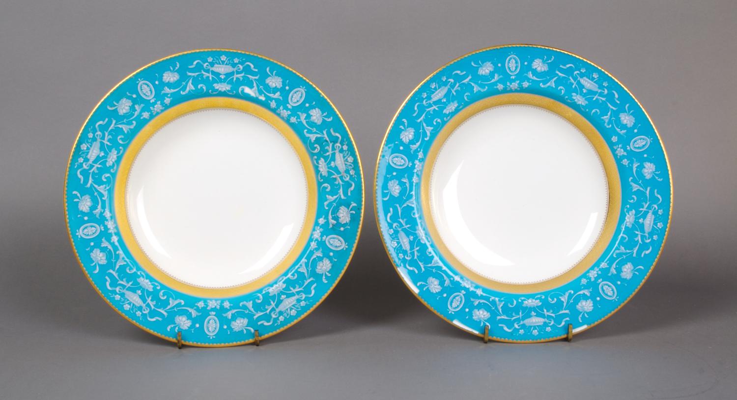 A Group of Twelve Mintons Enameled Bowls, Diameter 9 3/8 inches.