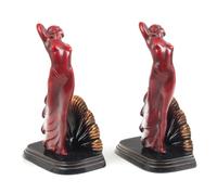 Two Pairs of Art Deco Style Cast Metal Bookends Height 9 1/8 inches. — 20TH CENTURY