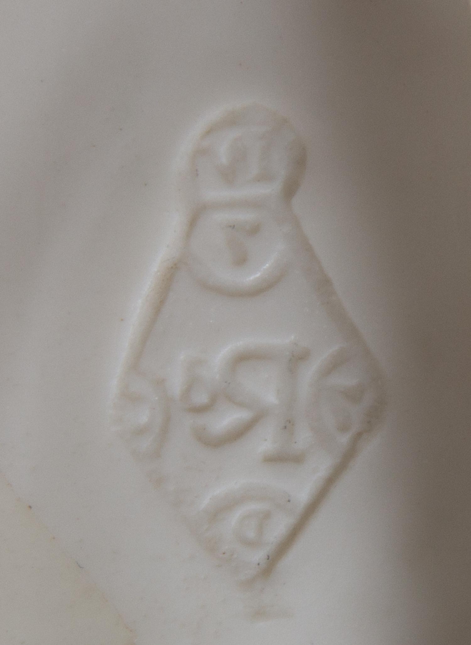 An English Porcelain Figural Vase Width 8 inches. — REGISTRY MARK FOR 1870