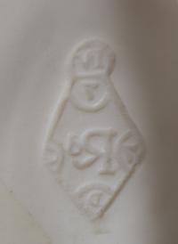 An English Porcelain Figural Vase Width 8 inches. — REGISTRY MARK FOR 1870
