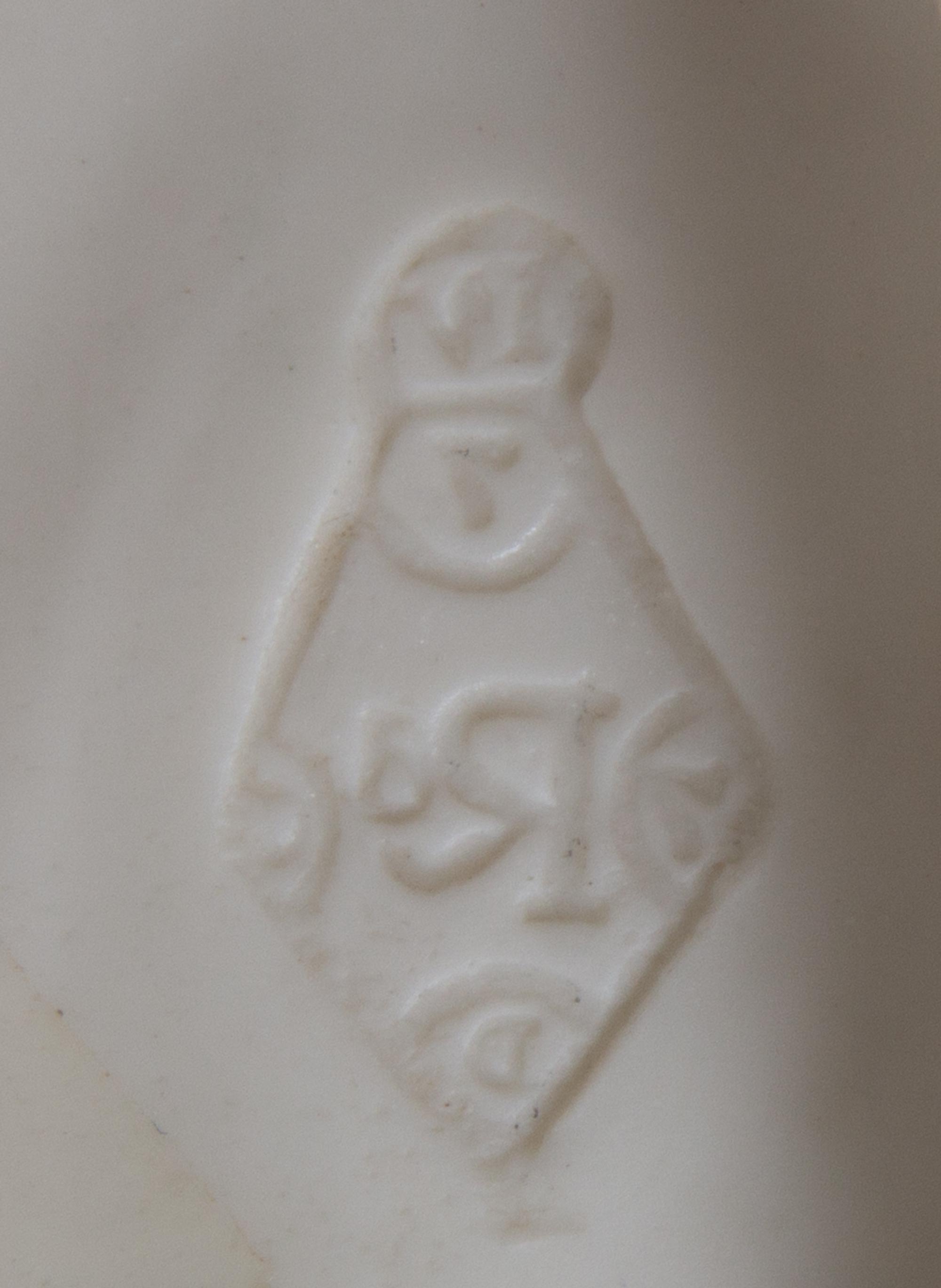 An English Porcelain Figural Vase Width 8 inches. — REGISTRY MARK FOR 1870