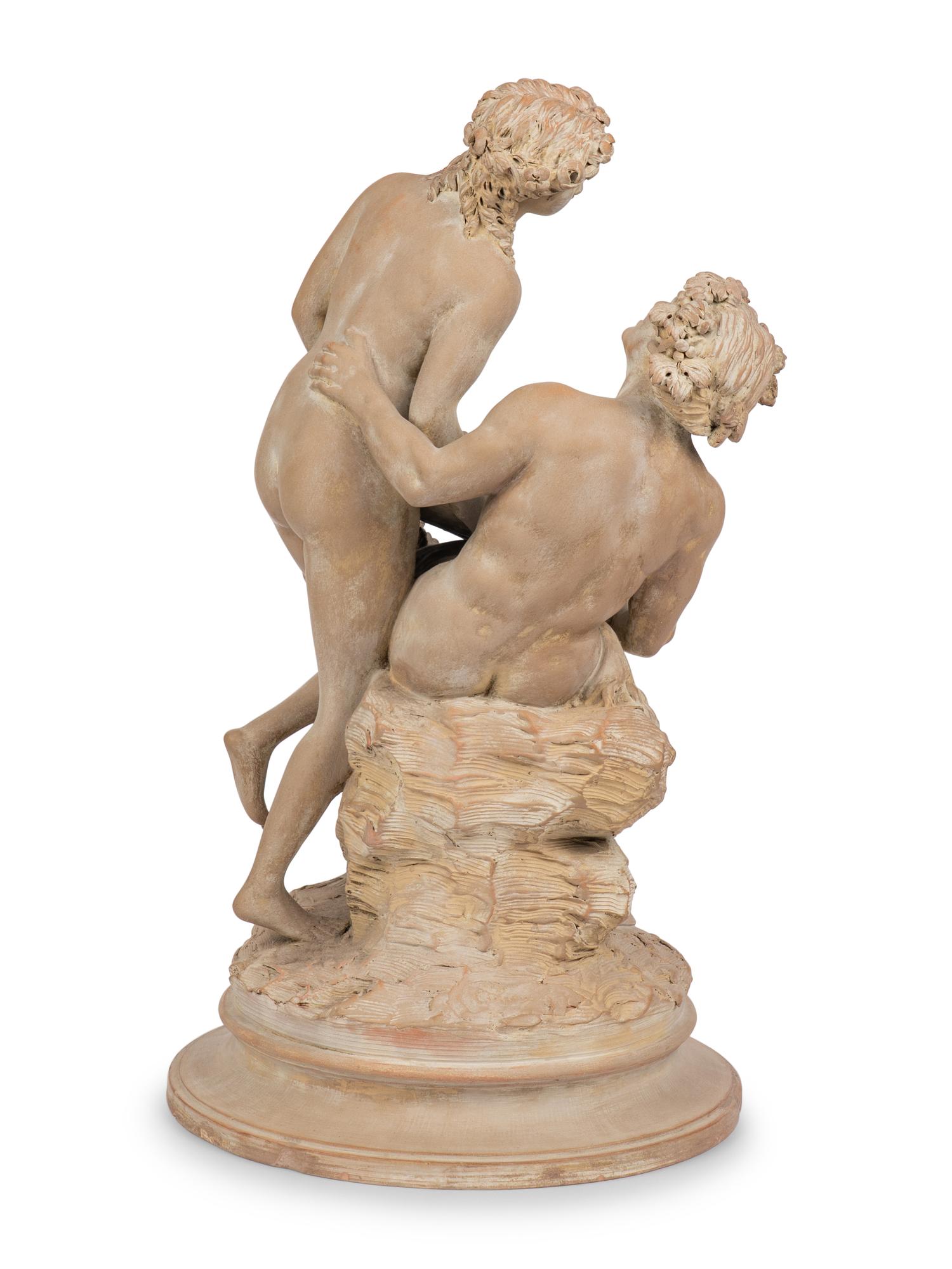 A Continental Terracotta Figural Group