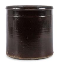 An Ohio Albany Slip Stoneware Crock