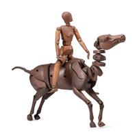 An Articulated Artist's Model Carved Horse and Human Figure
