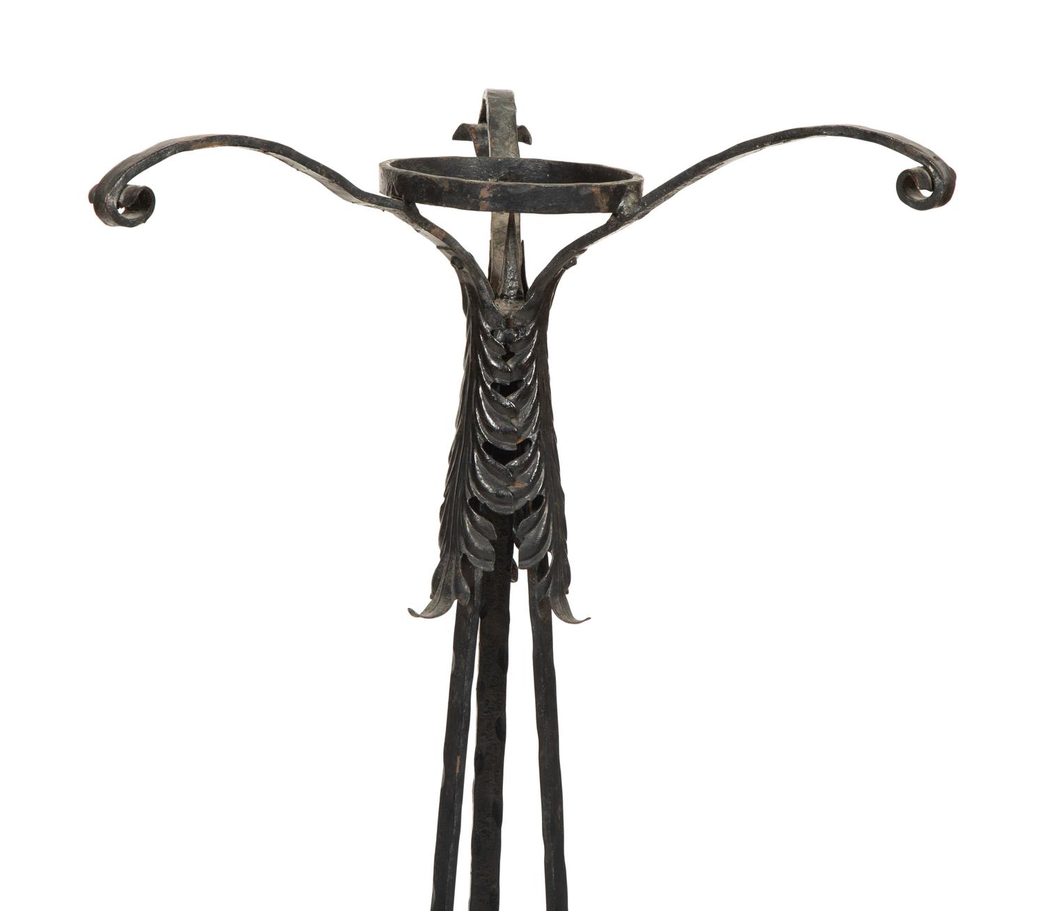 A Pair of Victorian Wrought Iron Torchère Stands