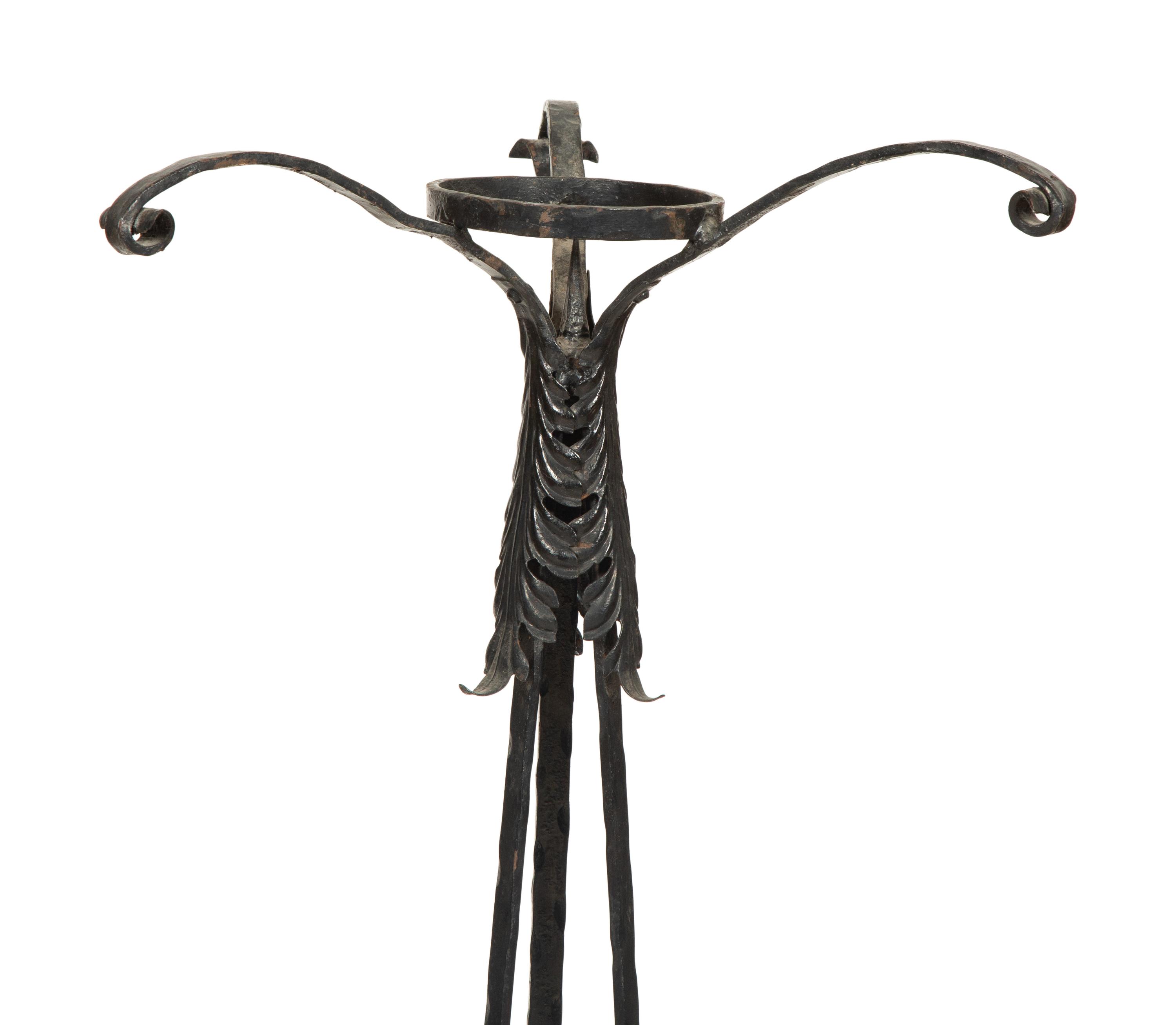 A Pair of Victorian Wrought Iron Torchère Stands