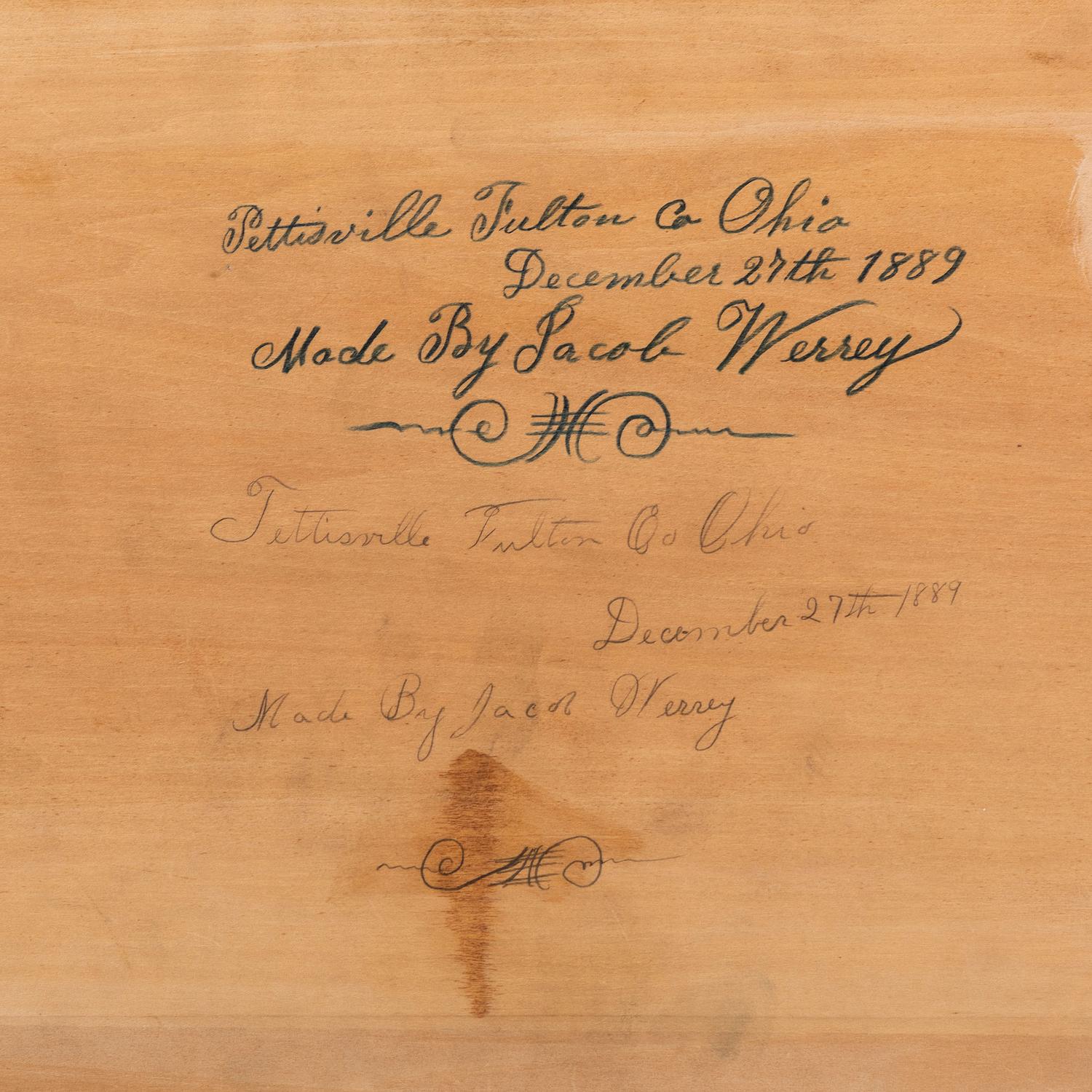 A Walnut and Curly Maple Desk and Bookcase by Jacob Werrey (1838-1893)