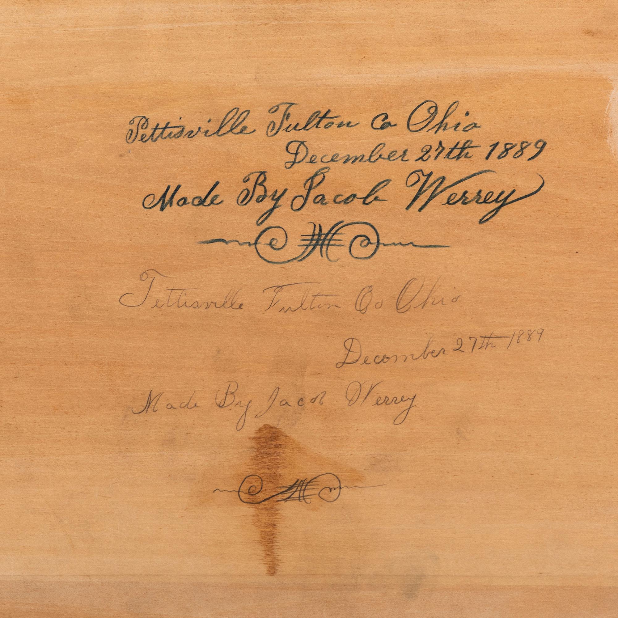 A Walnut and Curly Maple Desk and Bookcase by Jacob Werrey (1838-1893)