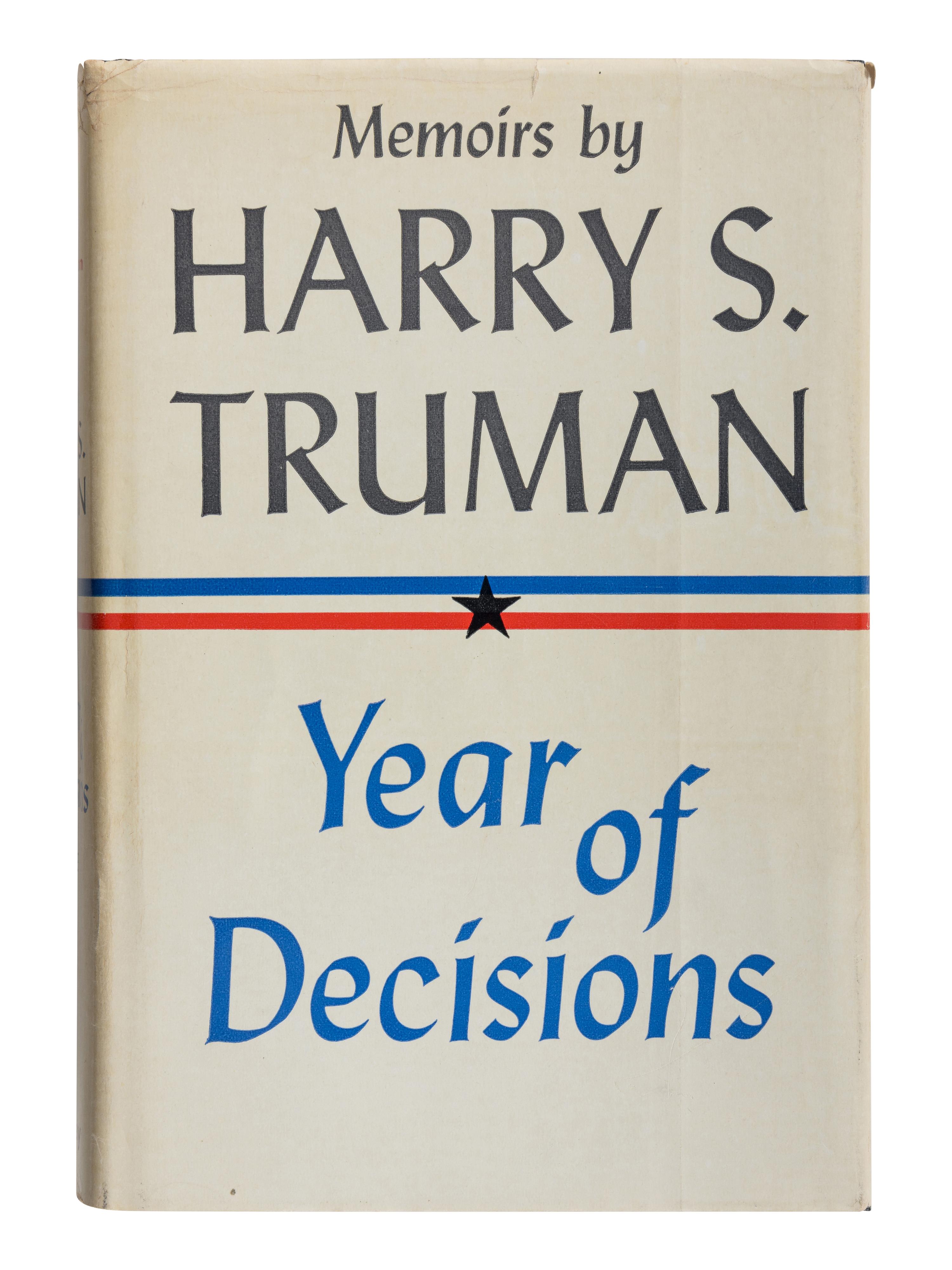 TRUMAN, Harry S. (1884-1972). Memoirs: Year of Decisions. Garden City: Doubleday & Company, Inc., 1955.