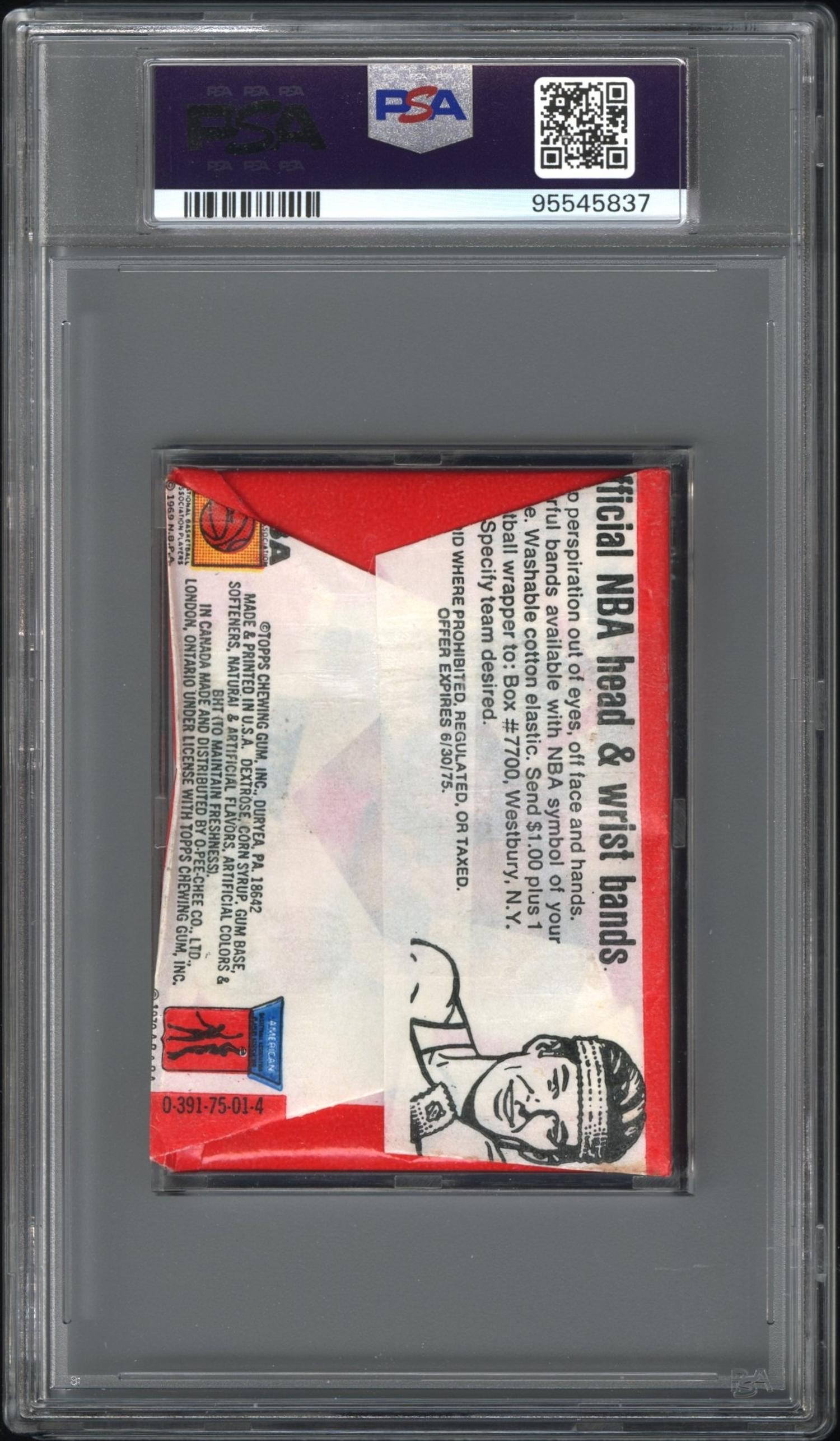 A Sealed Unopened 1974 Topps Basketball Wax Pack (PSA 7 NM)