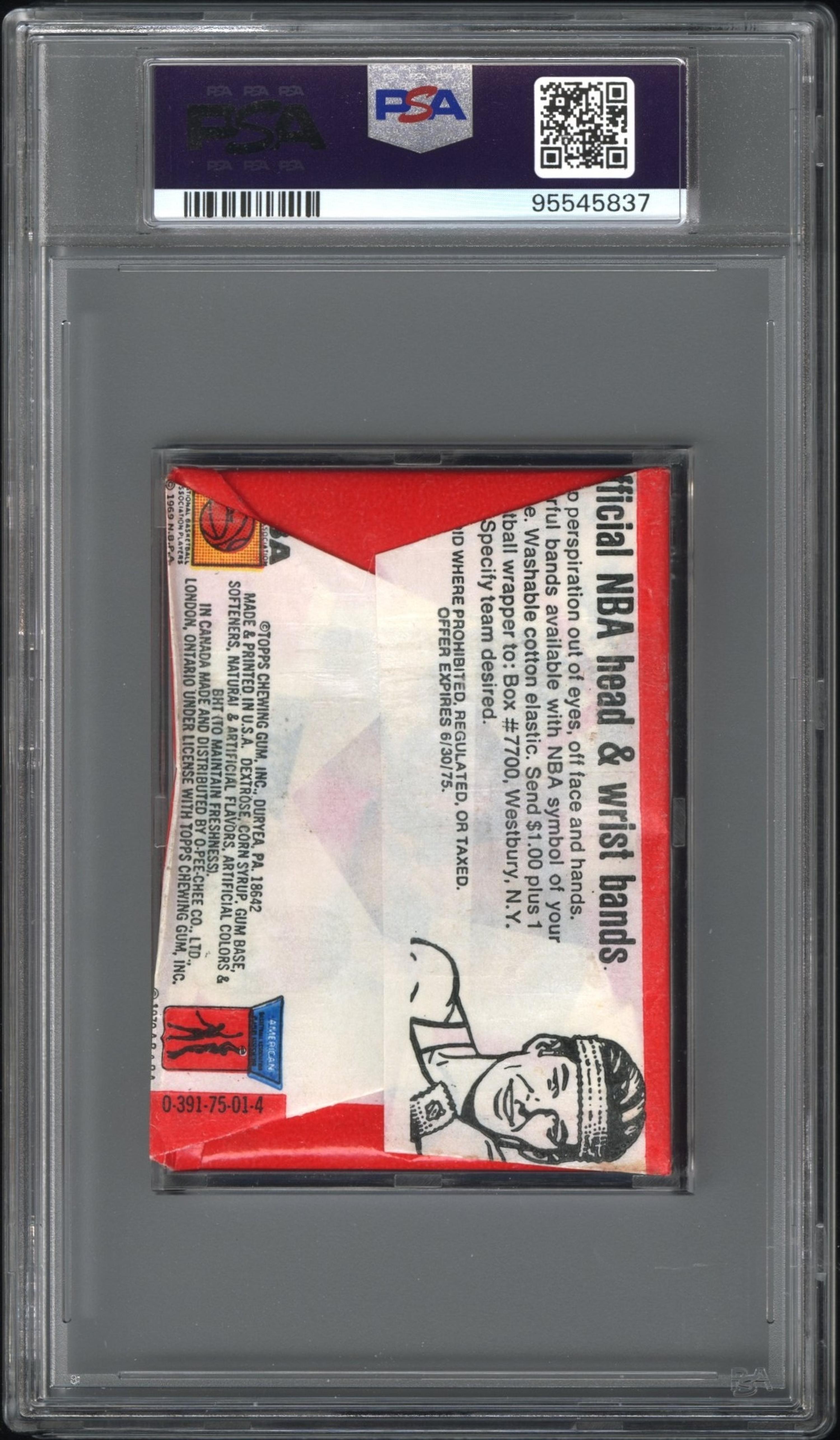A Sealed Unopened 1974 Topps Basketball Wax Pack (PSA 7 NM)