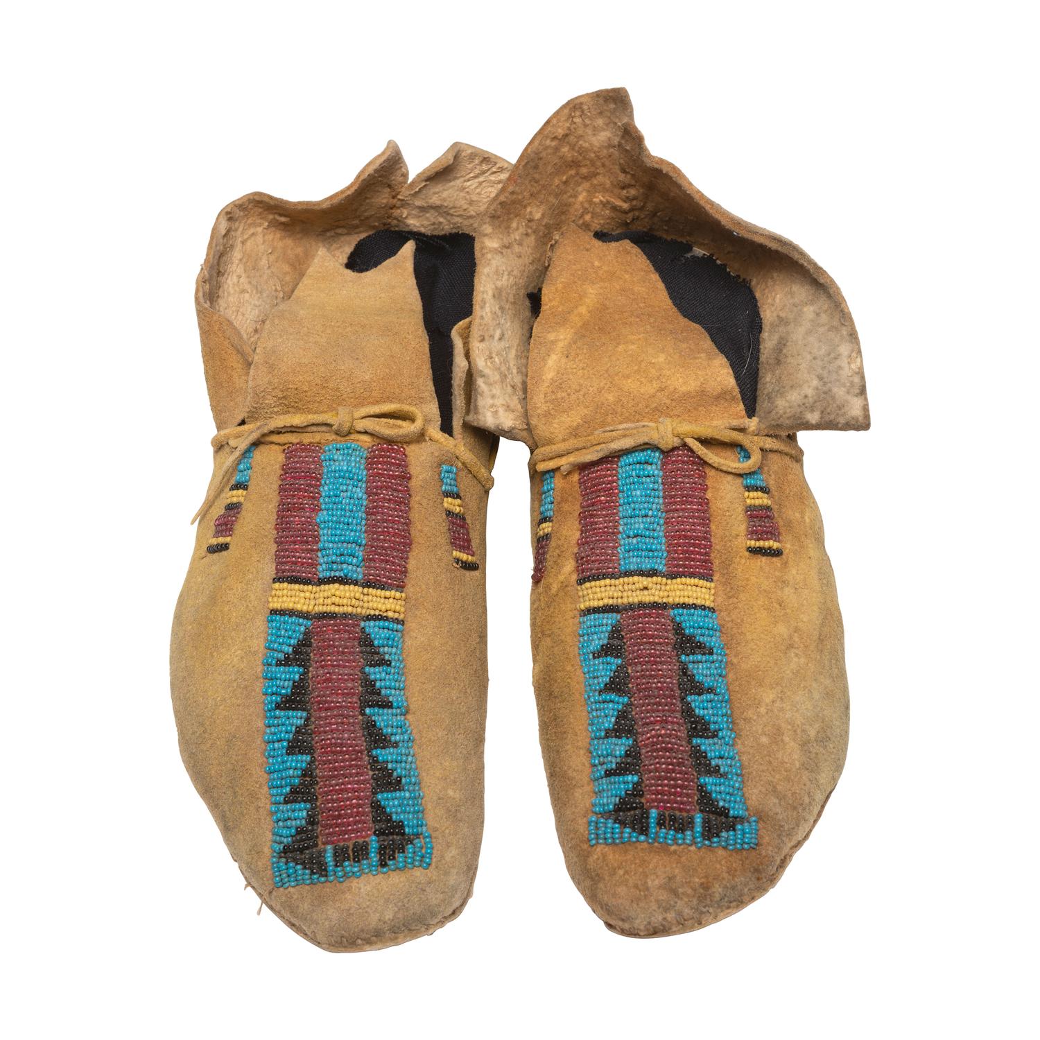 Cheyenne Beaded Hide Moccasins