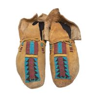 Cheyenne Beaded Hide Moccasins