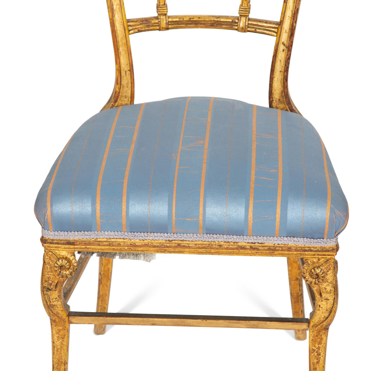 A Pair of North European Giltwood Side Chairs