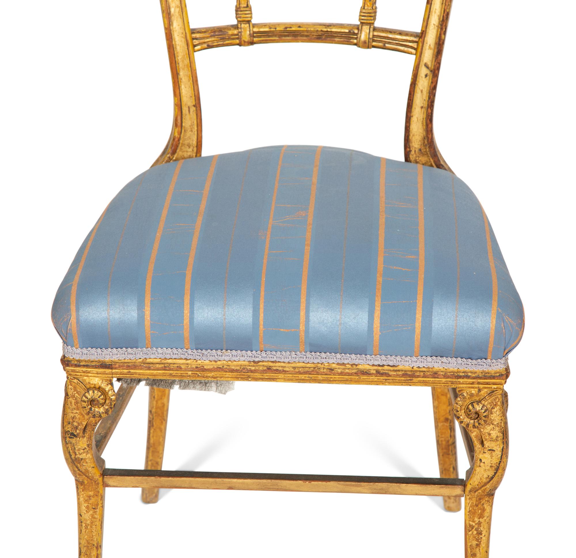 A Pair of North European Giltwood Side Chairs