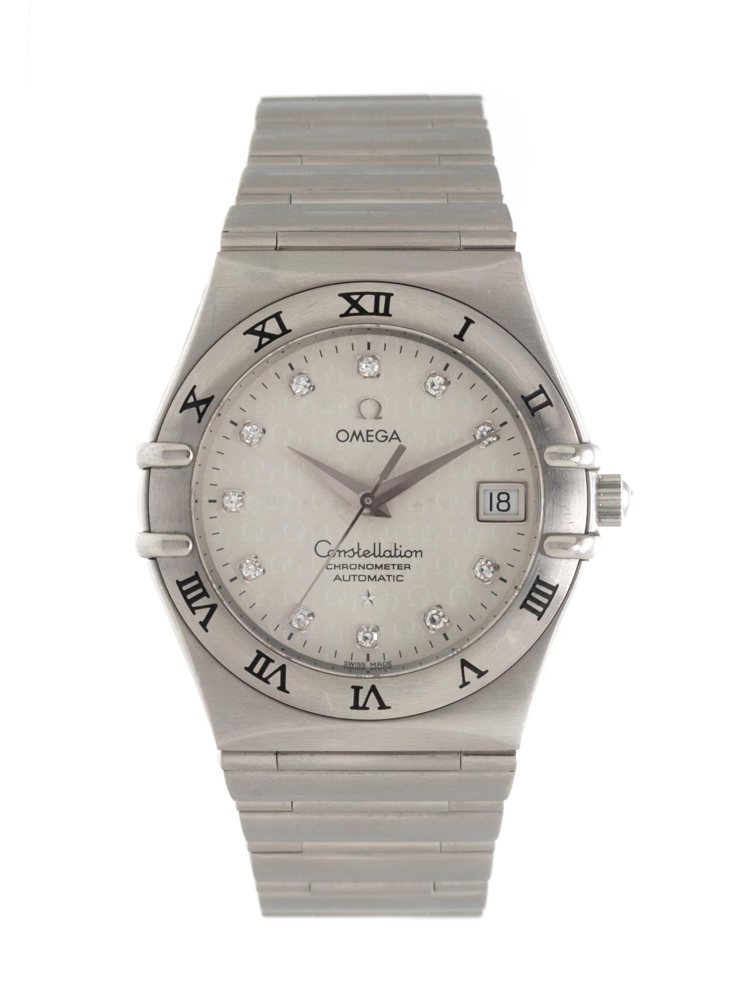 OMEGA, STAINLESS STEEL AND DIAMOND 'CONSTELLATION' WRISTWATCH