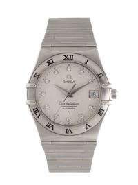 OMEGA, STAINLESS STEEL AND DIAMOND 'CONSTELLATION' WRISTWATCH