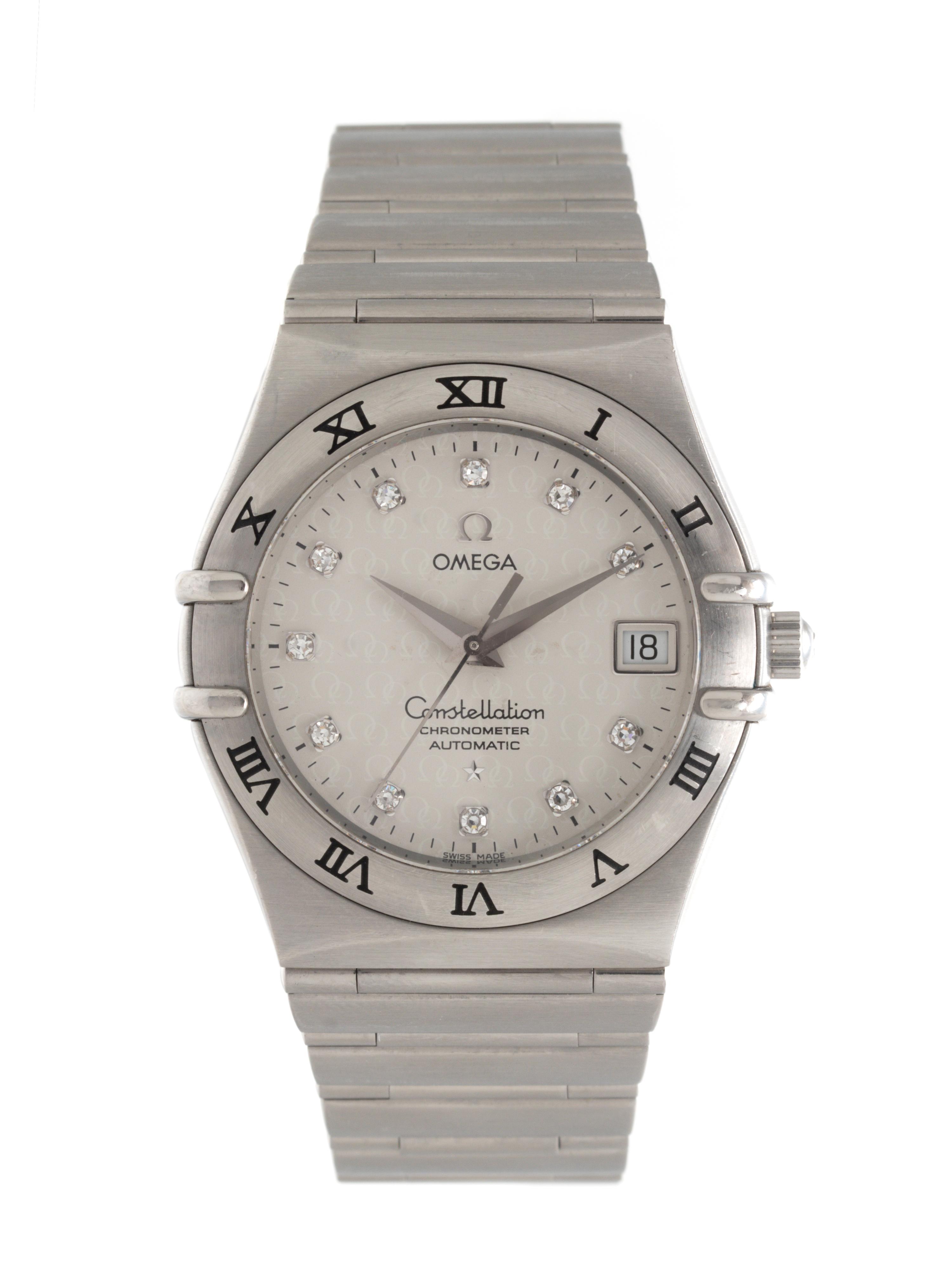 OMEGA, STAINLESS STEEL AND DIAMOND 'CONSTELLATION' WRISTWATCH