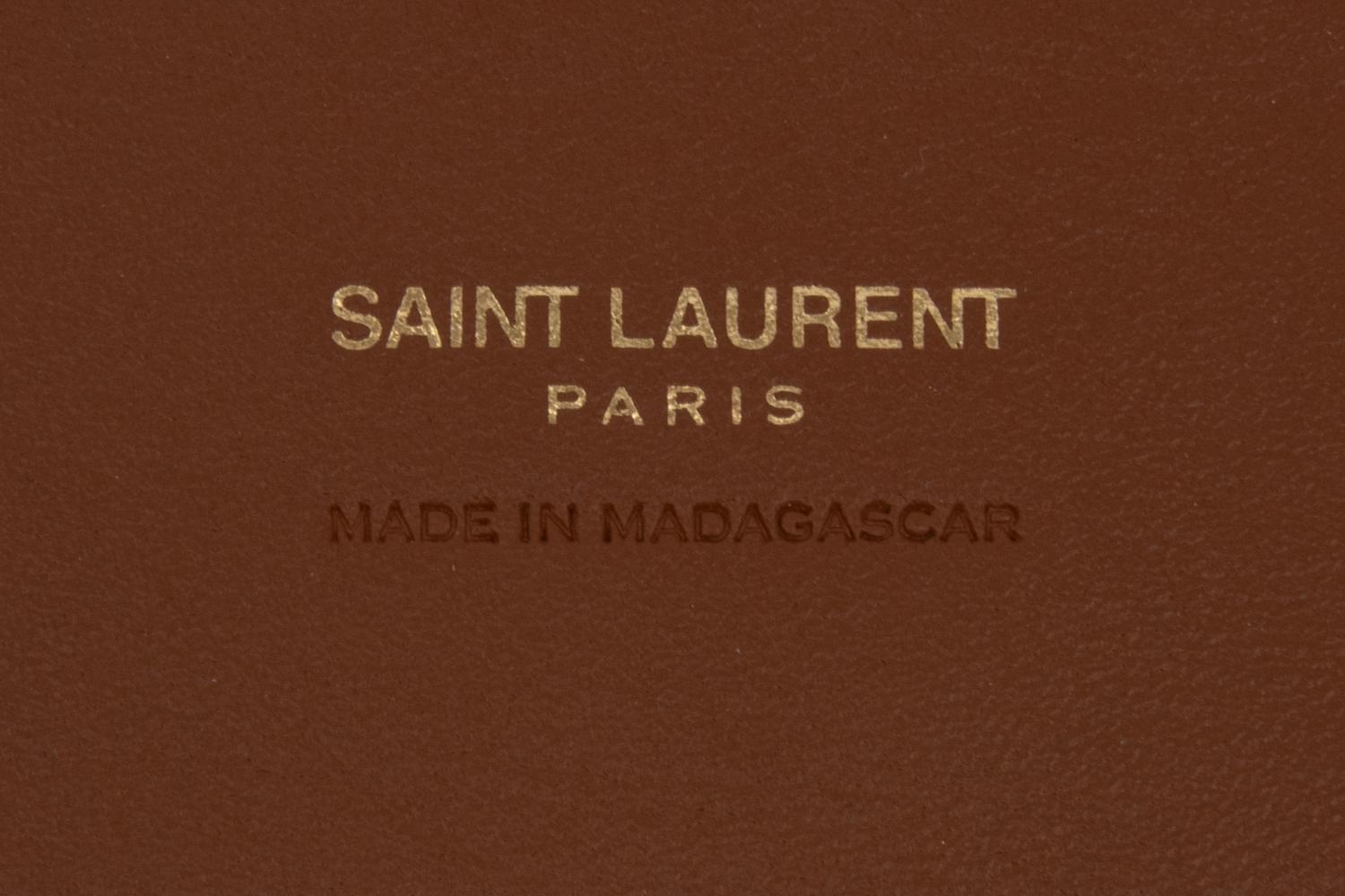 SAINT LAURENT RAFFIA ICARE TOTE WITH SUNGLASSES CASE