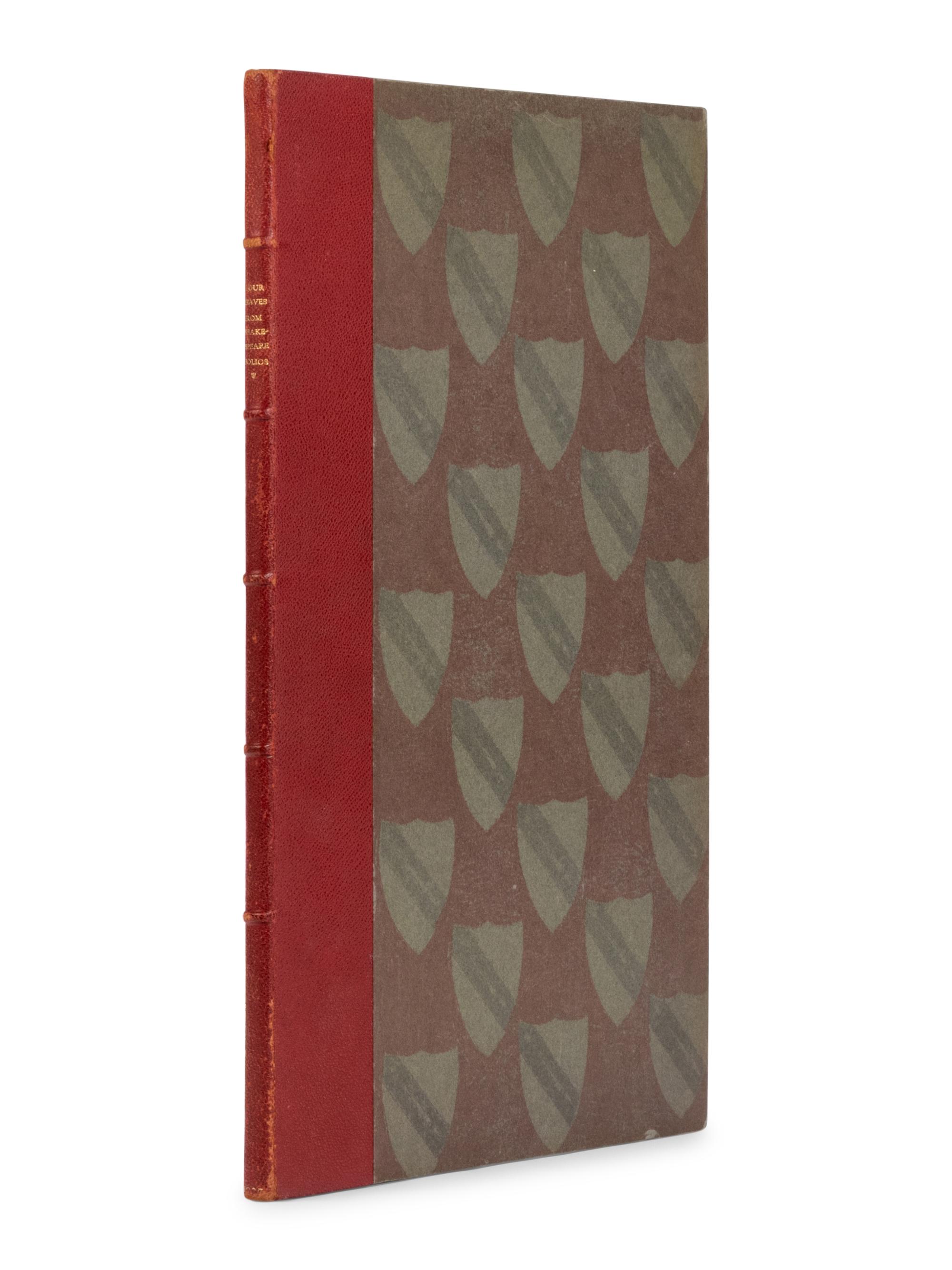 [LEAF BOOK]. -- [SHAKESPEARE, William (1564-1616)]. Original Leaves from the First Four Folios of the Plays of William Shakespeare, 1623, 1632, 1663, 1685 . With an Introduction by Edwin Eliott Willoughby. San Francisco: Grabhorn Press for David Magee, 1935.