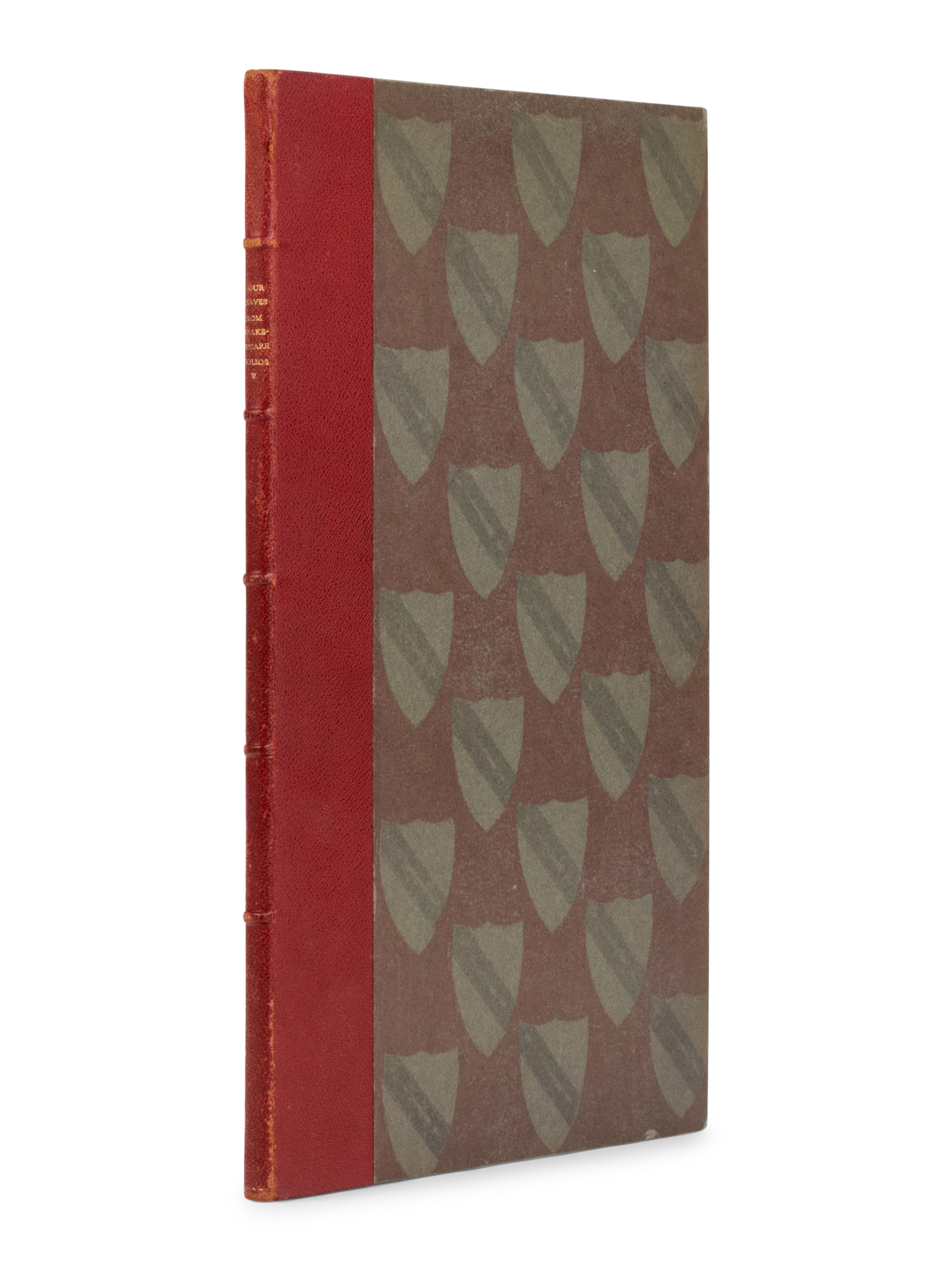 [LEAF BOOK]. -- [SHAKESPEARE, William (1564-1616)]. Original Leaves from the First Four Folios of the Plays of William Shakespeare, 1623, 1632, 1663, 1685 . With an Introduction by Edwin Eliott Willoughby. San Francisco: Grabhorn Press for David Magee, 1935.