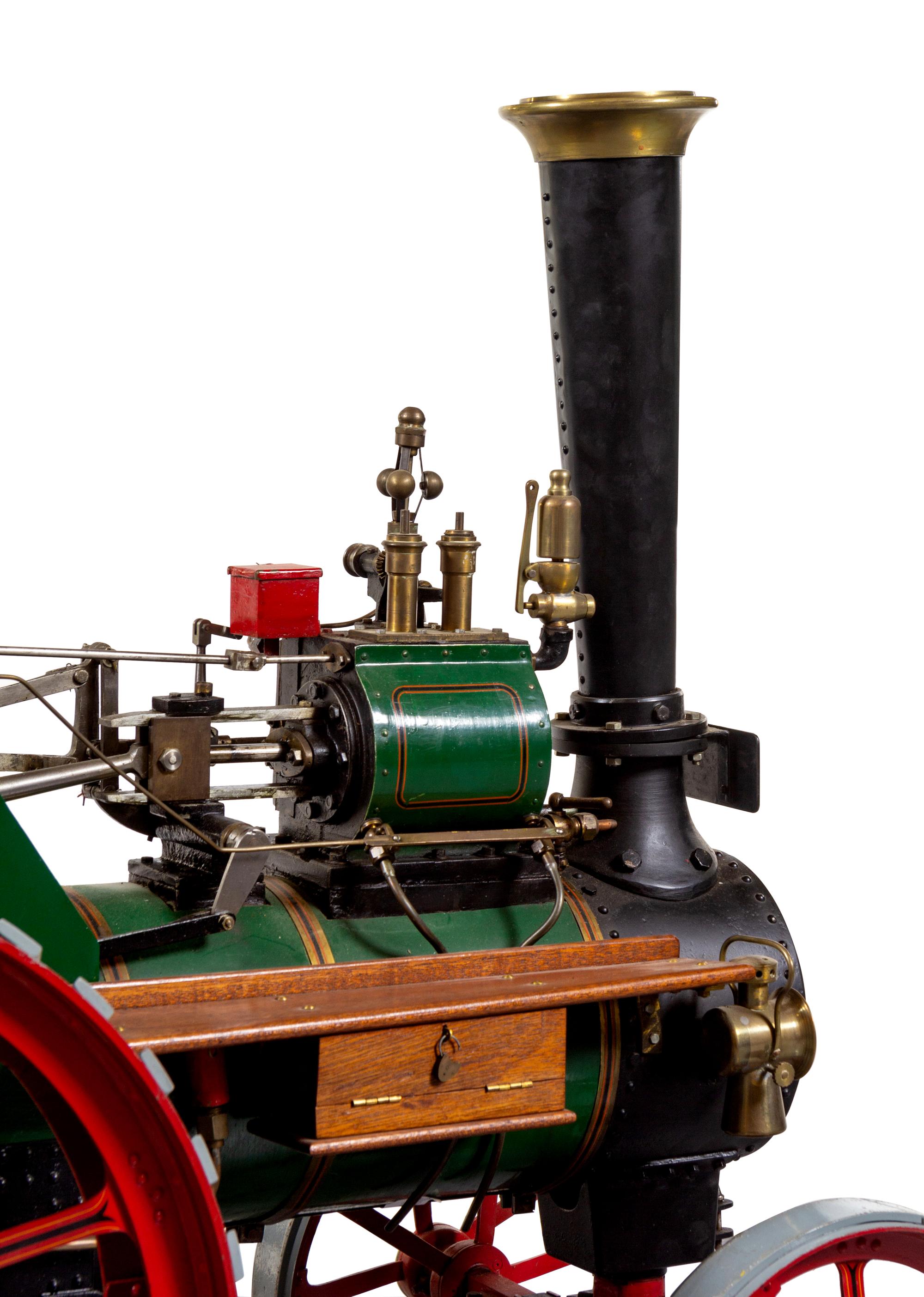 A Painted Metal Percy, Cooke & Codnor Live-Steam Tractor Scale Model
